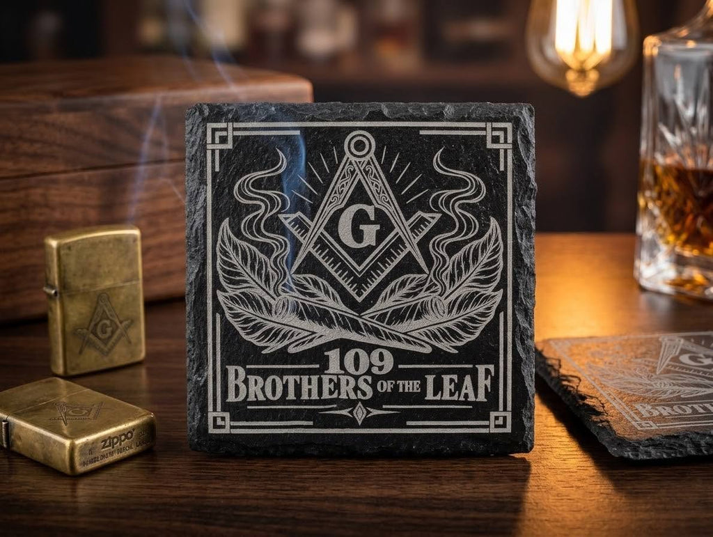 Custom Engraved Slate Coasters – Set of 4