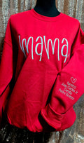 Mama Crewneck with Kids’ Names on Sleeve