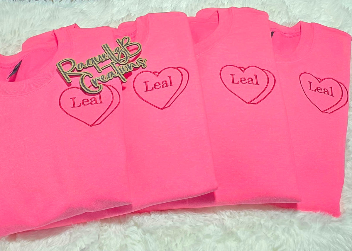 Candy Heart Family Name Crewneck