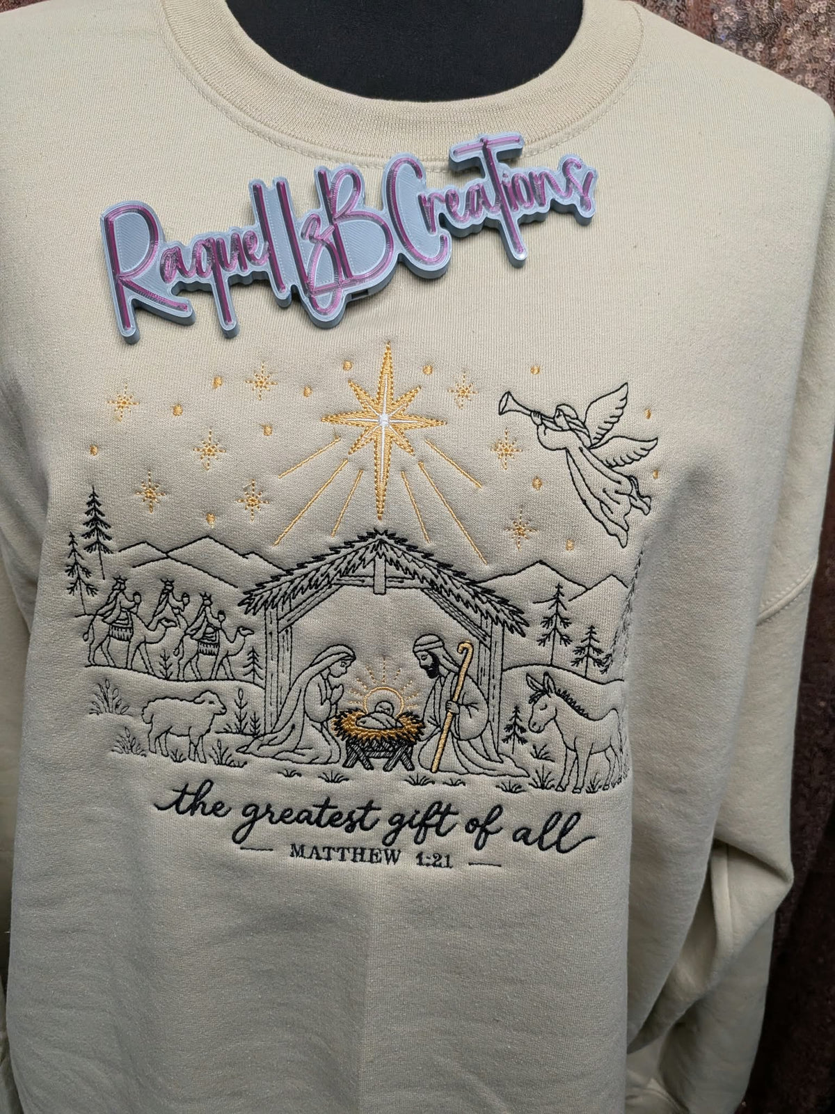The Greatest Gift of All Nativity Embroidered Crewneck