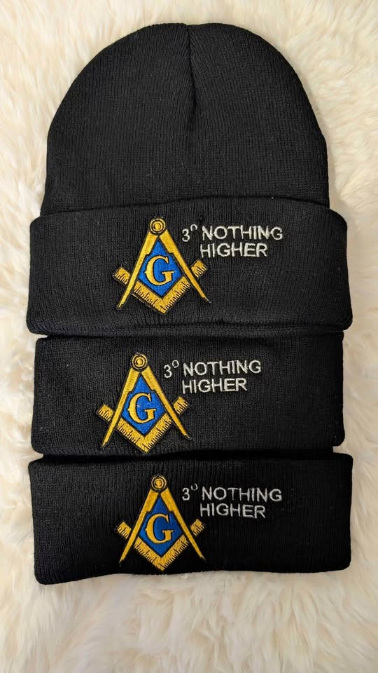 3° Nothing Higher Masonic Embroidered Beanie