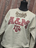 Texas A&M Gingham Appliqué Crewneck