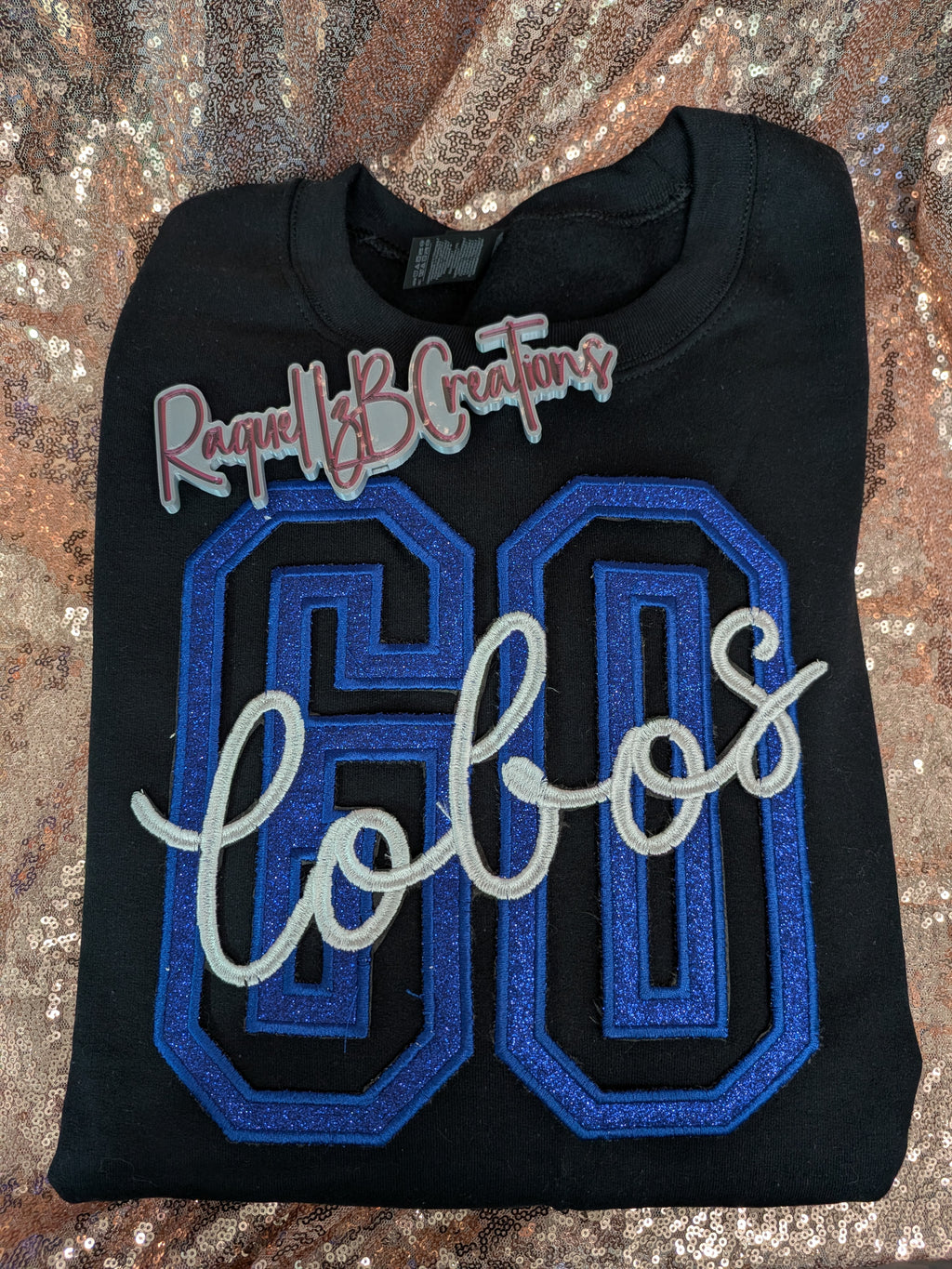 Custom Varsity Glitter Crewneck – Personalized Team, School & Name Sweatshirt