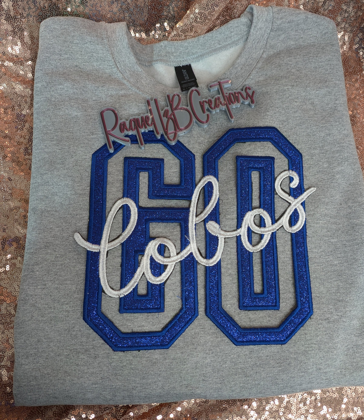 Custom Varsity Glitter Crewneck – Personalized Team, School & Name Sweatshirt